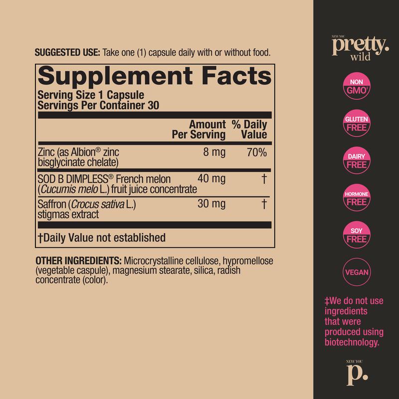 Daily Beauty Supplement Capsules with Saffron and Zinc